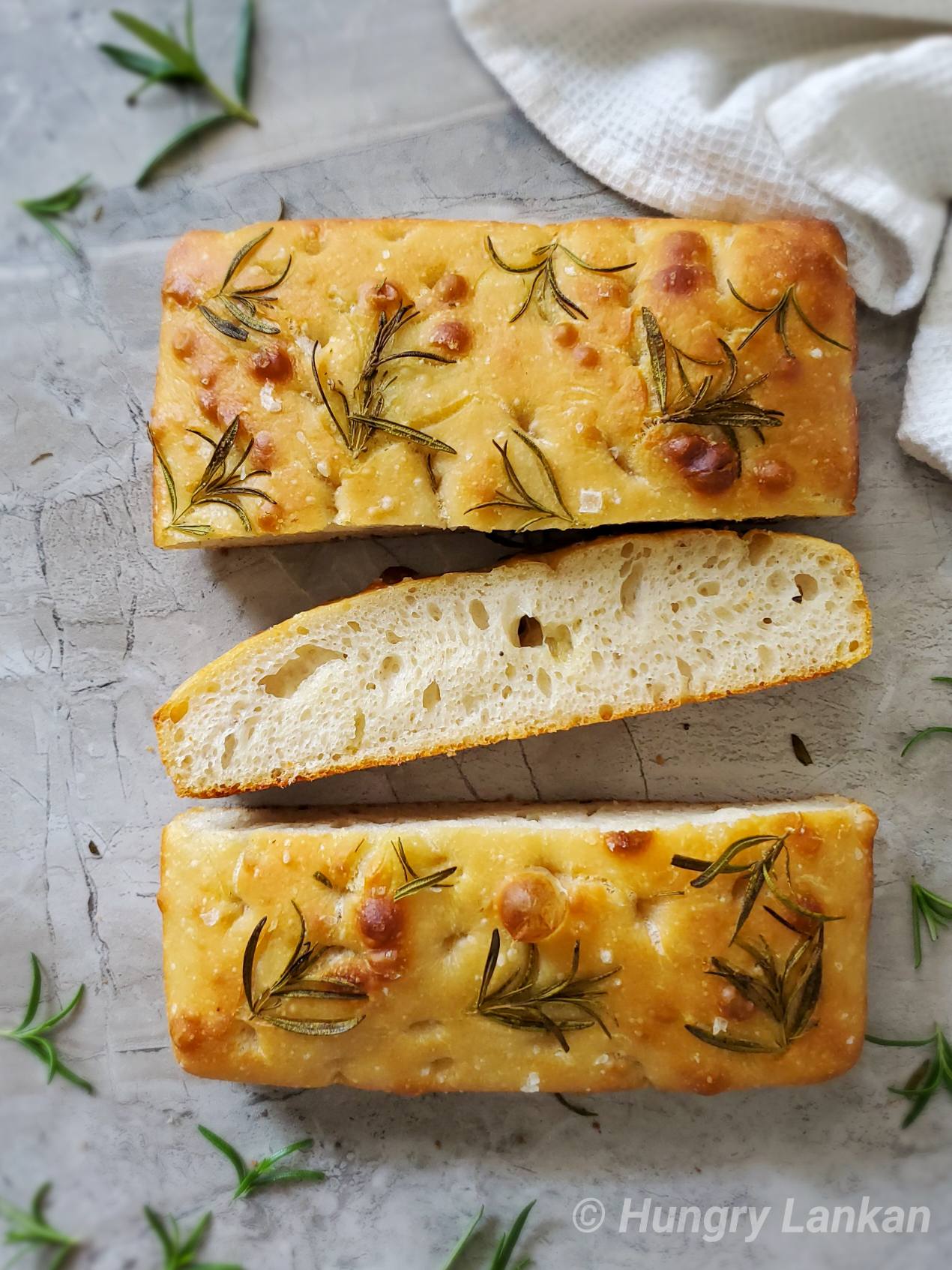Sourdough Focaccia with rosemary and sea salt - Hungry Lankan