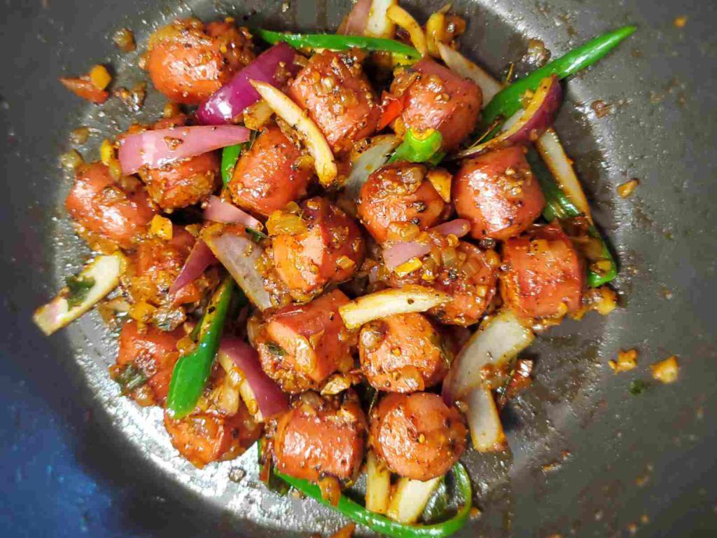Sausage / Hot dog Stirfry Hungry Lankan