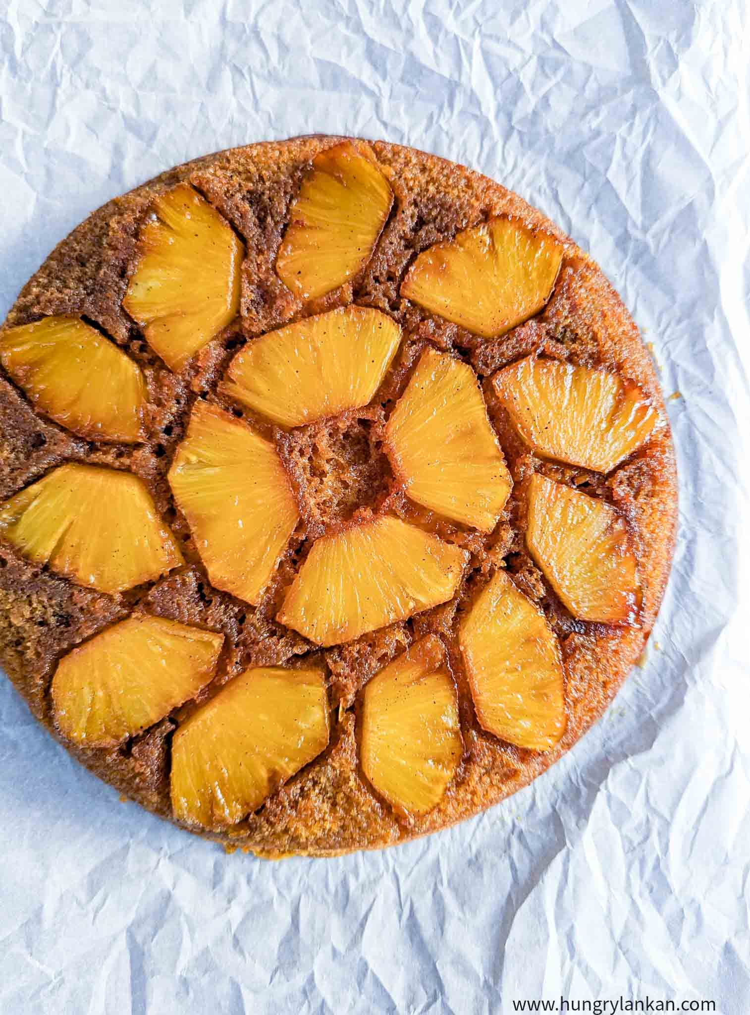 Easy Pineapple upside-down cake - Hungry Lankan