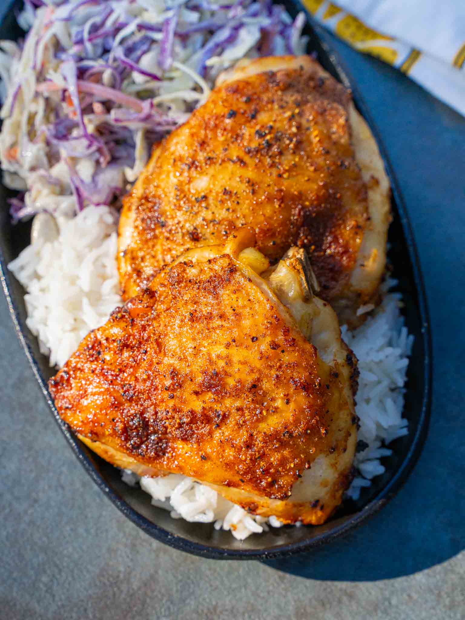 Air Fryer Bone in Skin on Chicken thighs