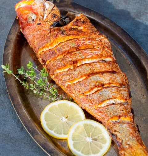 Baked whole red snapper recipe