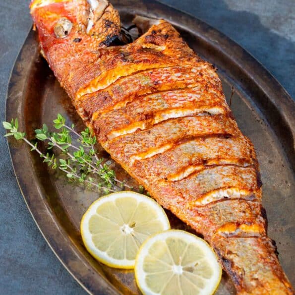 Baked whole red snapper recipe