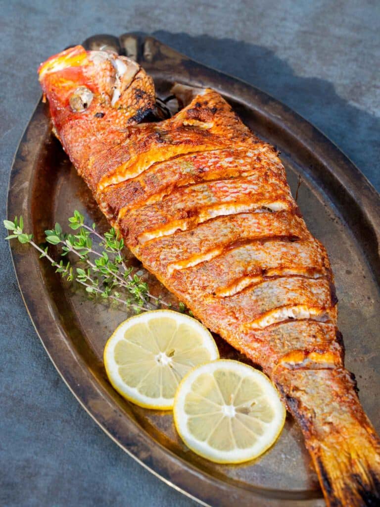Baked whole red snapper recipe
