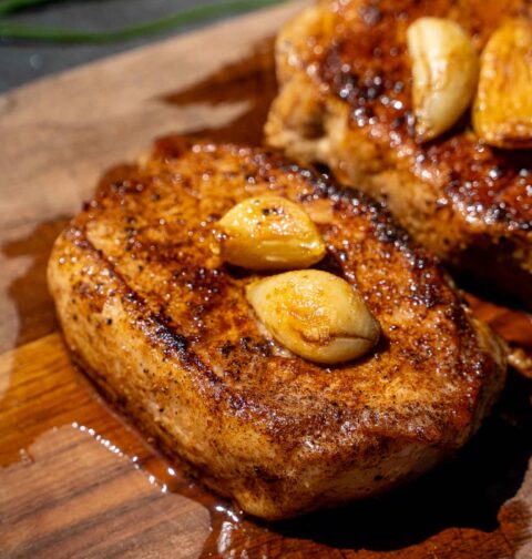 Pan seared pork chops