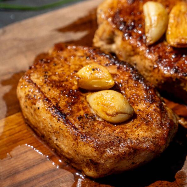 Pan seared pork chops